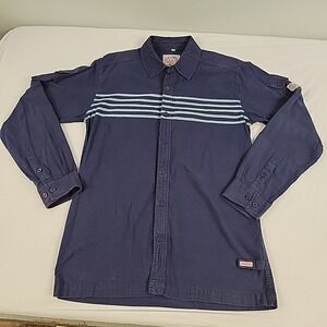 Freshjive Long Sleeve Button Up Ripstop 90s Y2K Shirt Men's Size M Made In USA